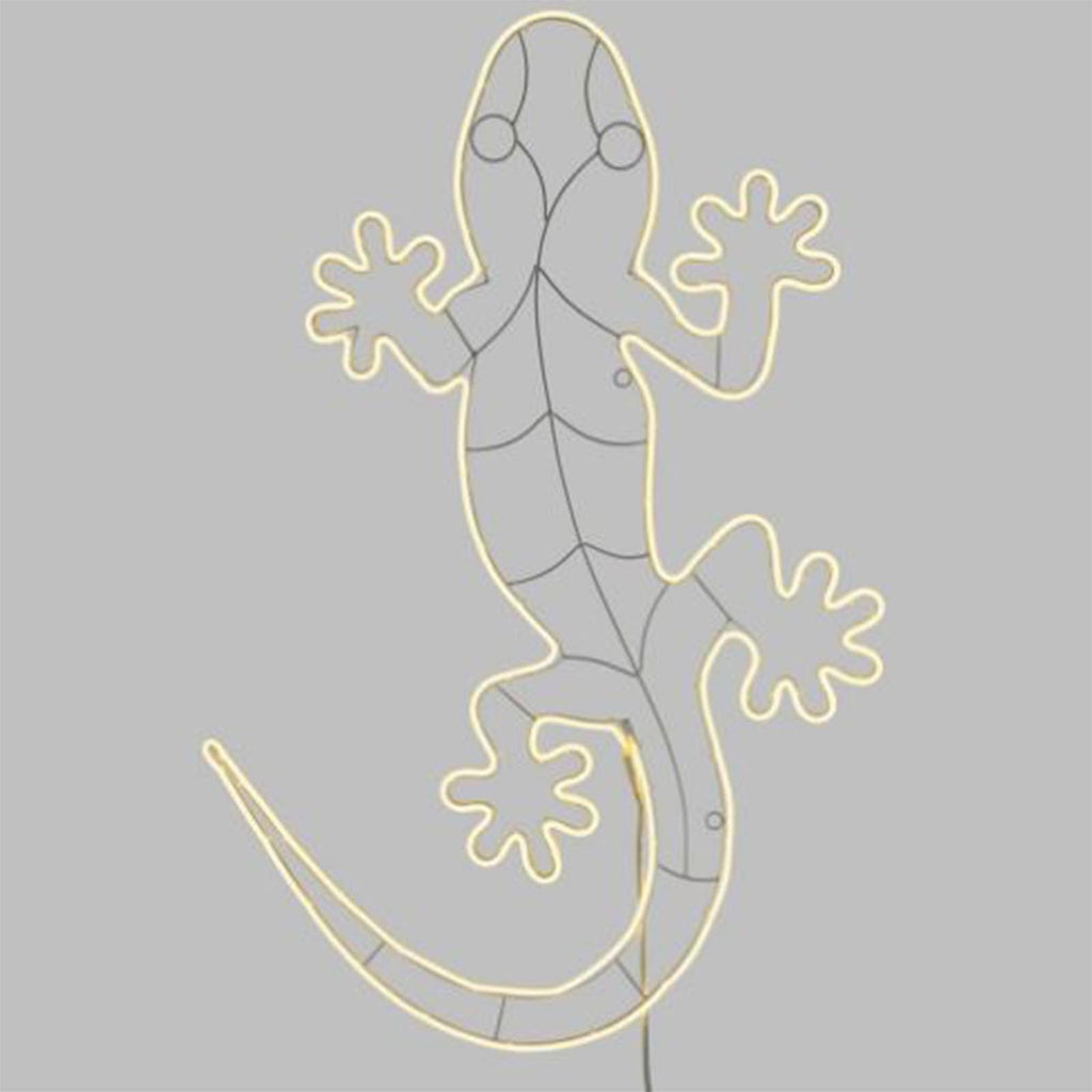 FIGURA LUMINOSA GECO A LED EFFETTO NEON H 130 CM BIFACCIALE DA GIARDINO