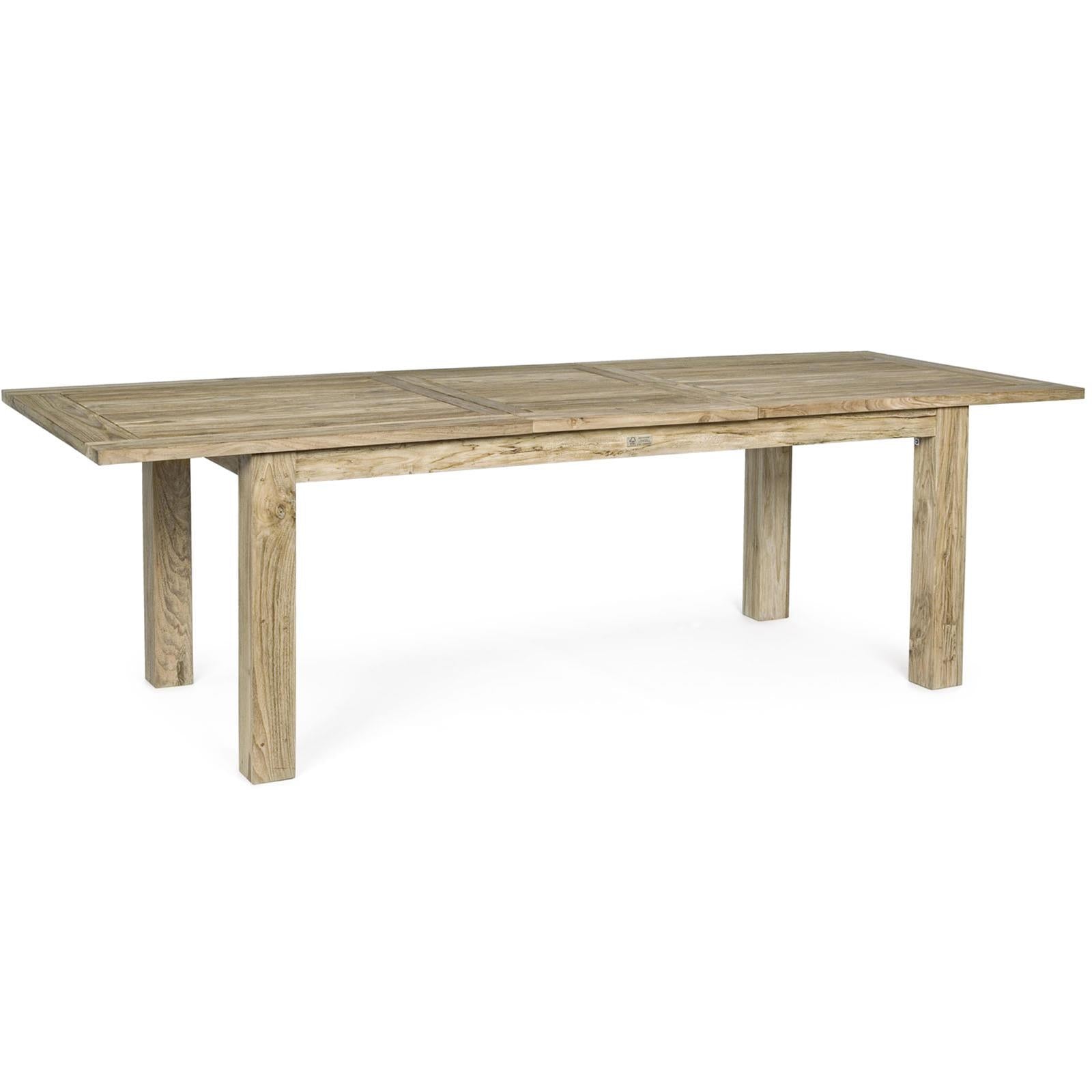 Tavolo montevideo in legno di teak riciclato allungabile da giardino 200/260x100