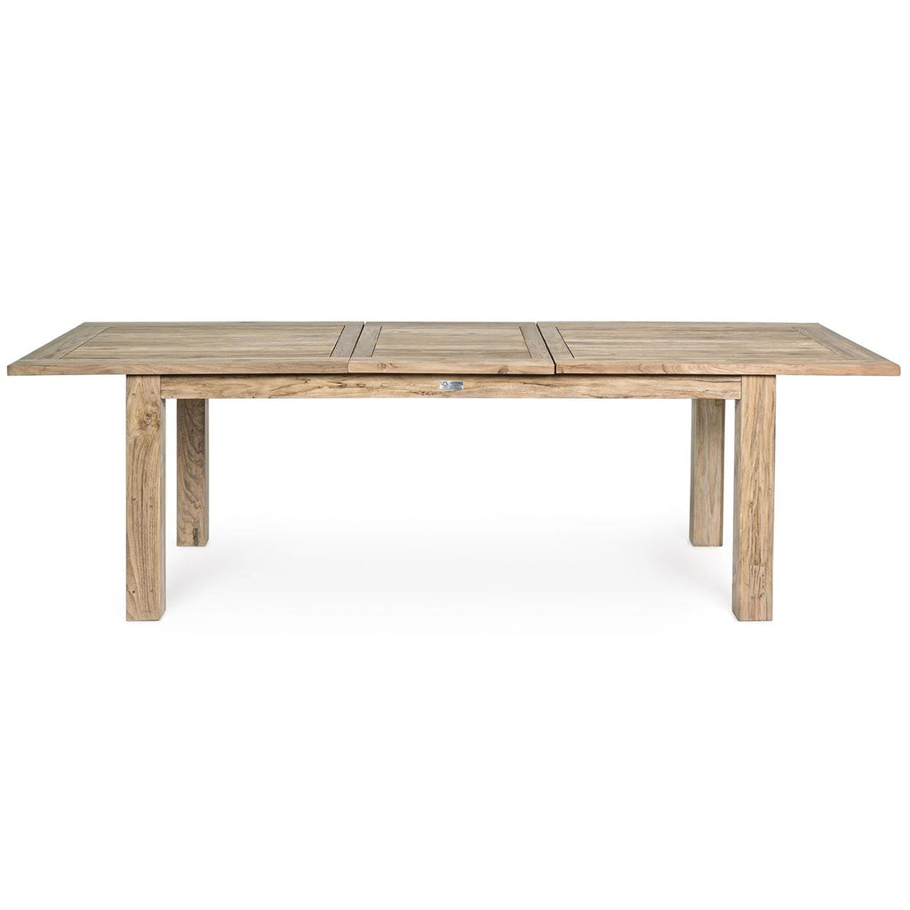 Tavolo montevideo in legno di teak riciclato allungabile da giardino 200/260x100