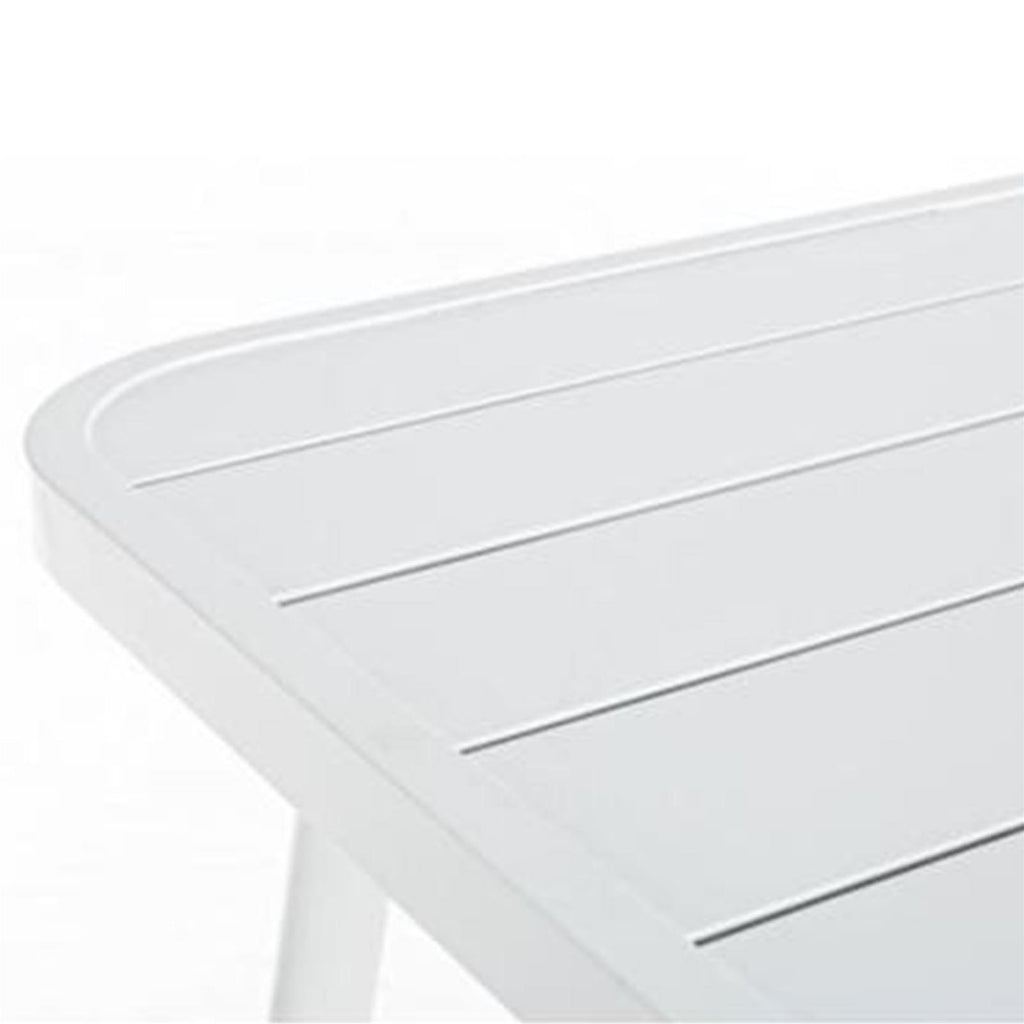 TAVOLO LENNIE DA da esterno e giardino BAR ALLUMINIO BIANCO 163 CM VERANDA METALLO RISTORANTE