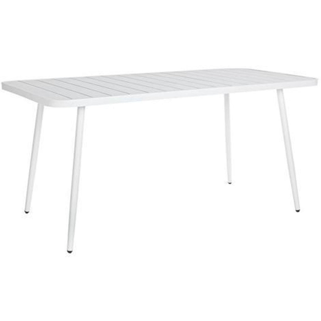 TAVOLO LENNIE DA da esterno e giardino BAR ALLUMINIO BIANCO 163 CM VERANDA METALLO RISTORANTE