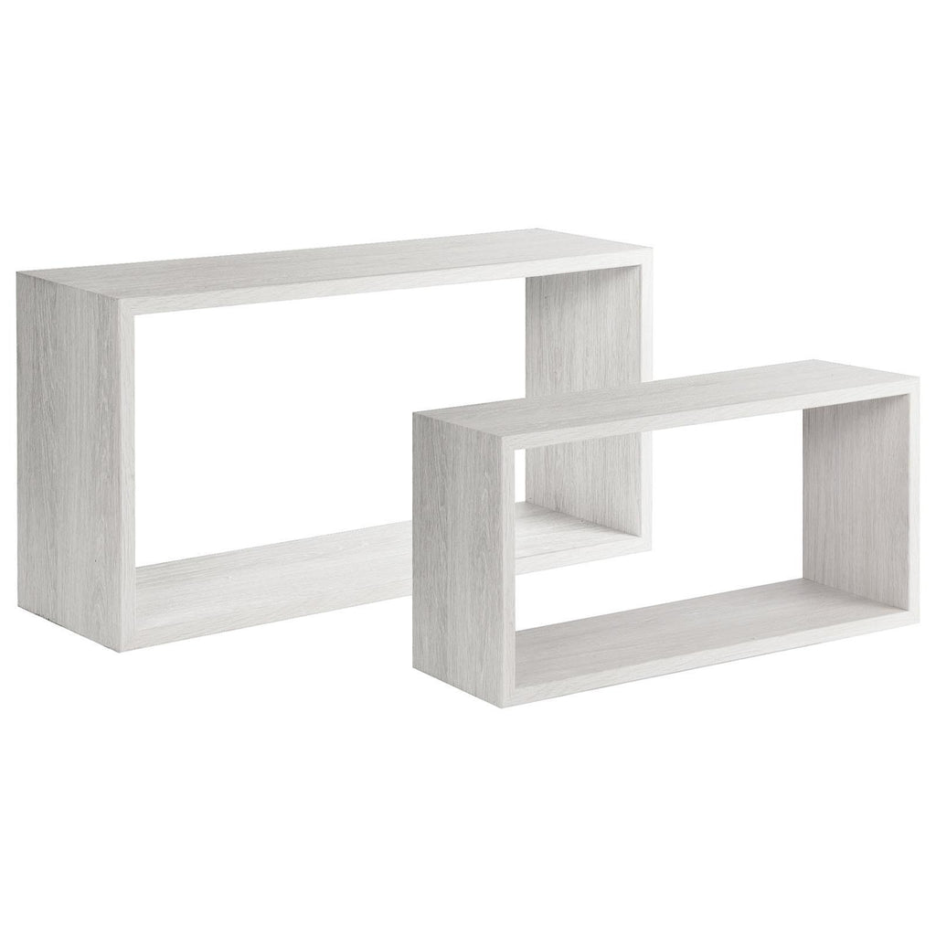 Set 2 Mensole da muro in legno, design a Cubo bislungo (ROVERE IMPERIALE)