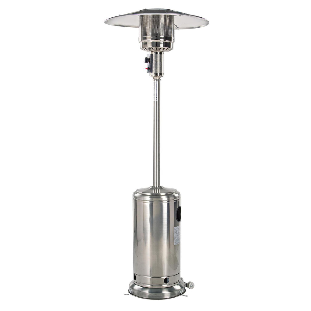 SCALDAPATIO STUFA A FUNGO GAS IN ACCIAIO INOX H 221 CM 13 KW CON RUOTE PER ESTERNO