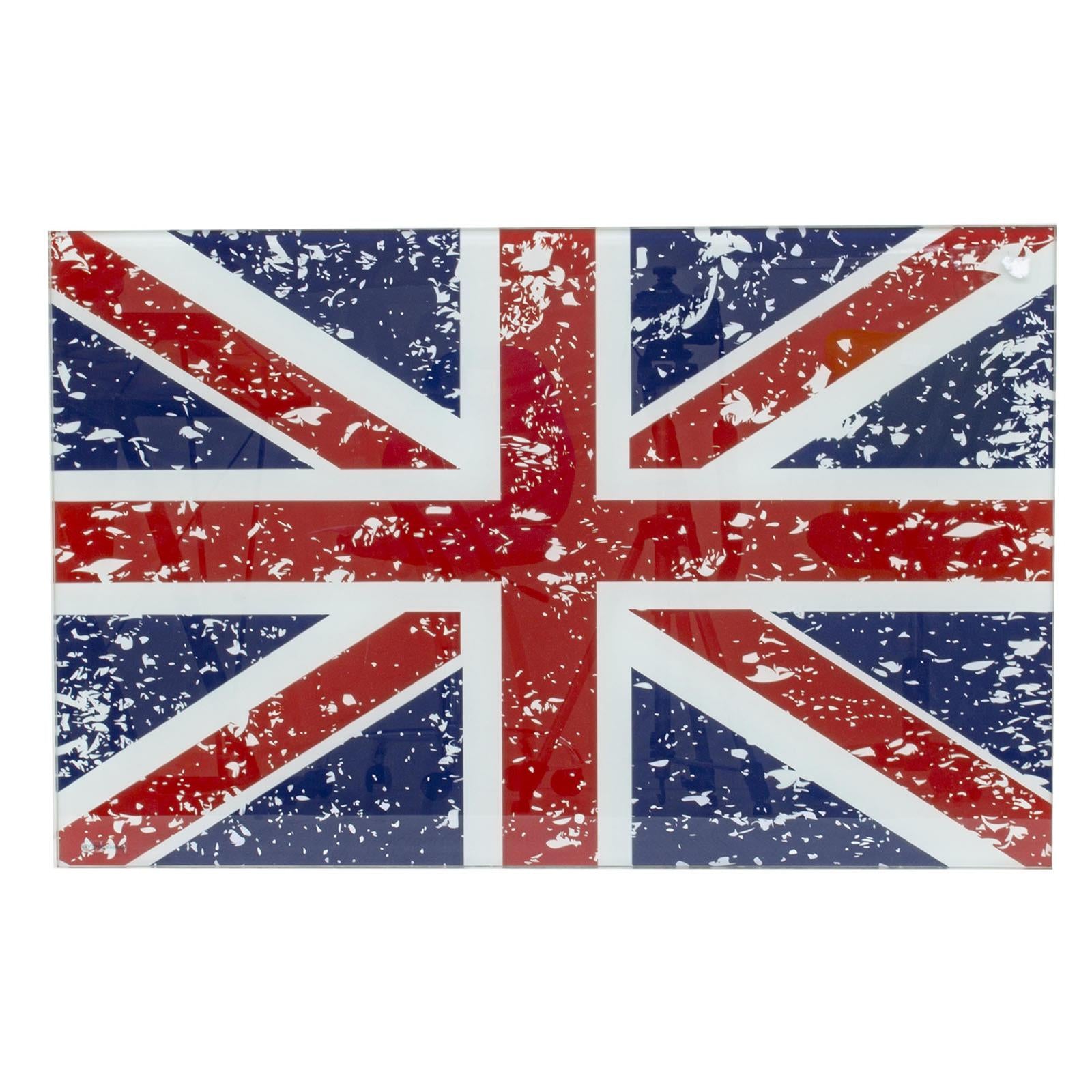 SCRIVANIA ENGLISH BANDIERA INGHILTERRA PER COMPUTER PORTA PC IN VETRO DA CAMERETTA BAMBINO 90 CM