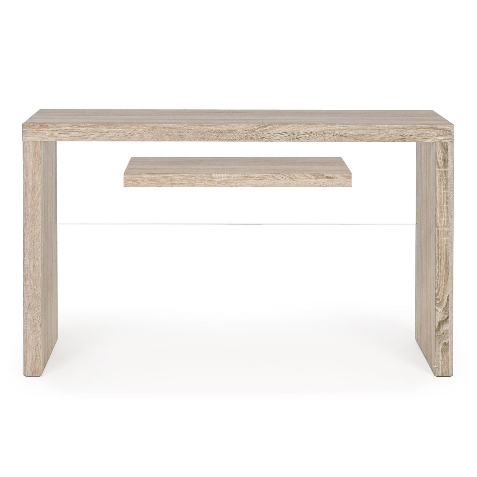 SCRIVANIA LEGNO VETRO TEMPERATO TRASPARENTE TAVOLO 120 X 40 TAVOLI INTERNO MODERNO SCRIVANIE BILBAO