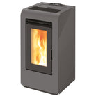STUFA VENTILABILE PELLET 10 KW ACCIAIO GRIGIO CAYENNE STUFE 200 MT 3 FOCO VETRO CERAMICO