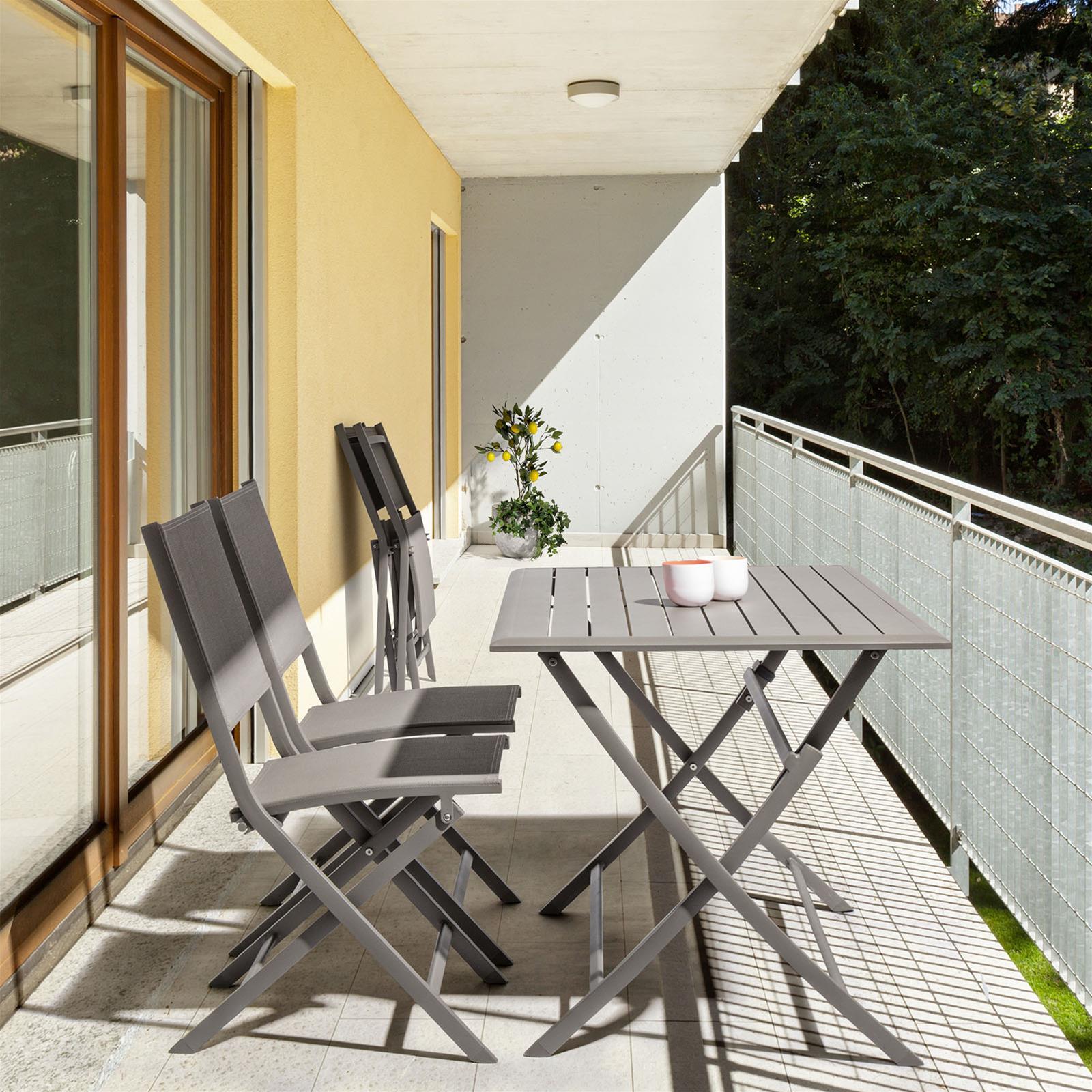 Tavolo pieghevole Elin in alluminio dogato da esterno per giardino e  veranda