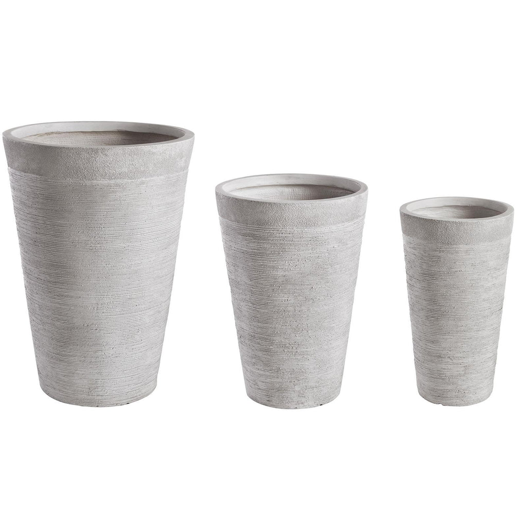 SET 3 VASI VASO GRAFFITI CIOTOLA BIANCO CIOTOLE FIBRA DI VETRO PIANTE FIORI GIARDINO