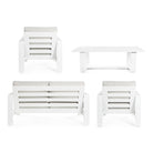 SALOTTINO ATLANTIC IN ALLUMINIO BIANCO DA GIARDINO PER ESTERNO SALOTTO VERANDA 4 PEZZI