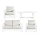 SALOTTINO ATLANTIC IN ALLUMINIO BIANCO DA GIARDINO PER ESTERNO SALOTTO VERANDA 4 PEZZI