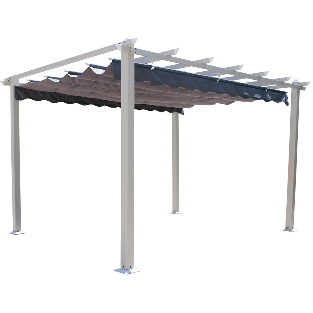 GAZEBO GAZEBI DA GIARDINO 3X4 PER ESTERNO ASTORIA GRIGIO TETTOIA PERGOLATO MODERNO