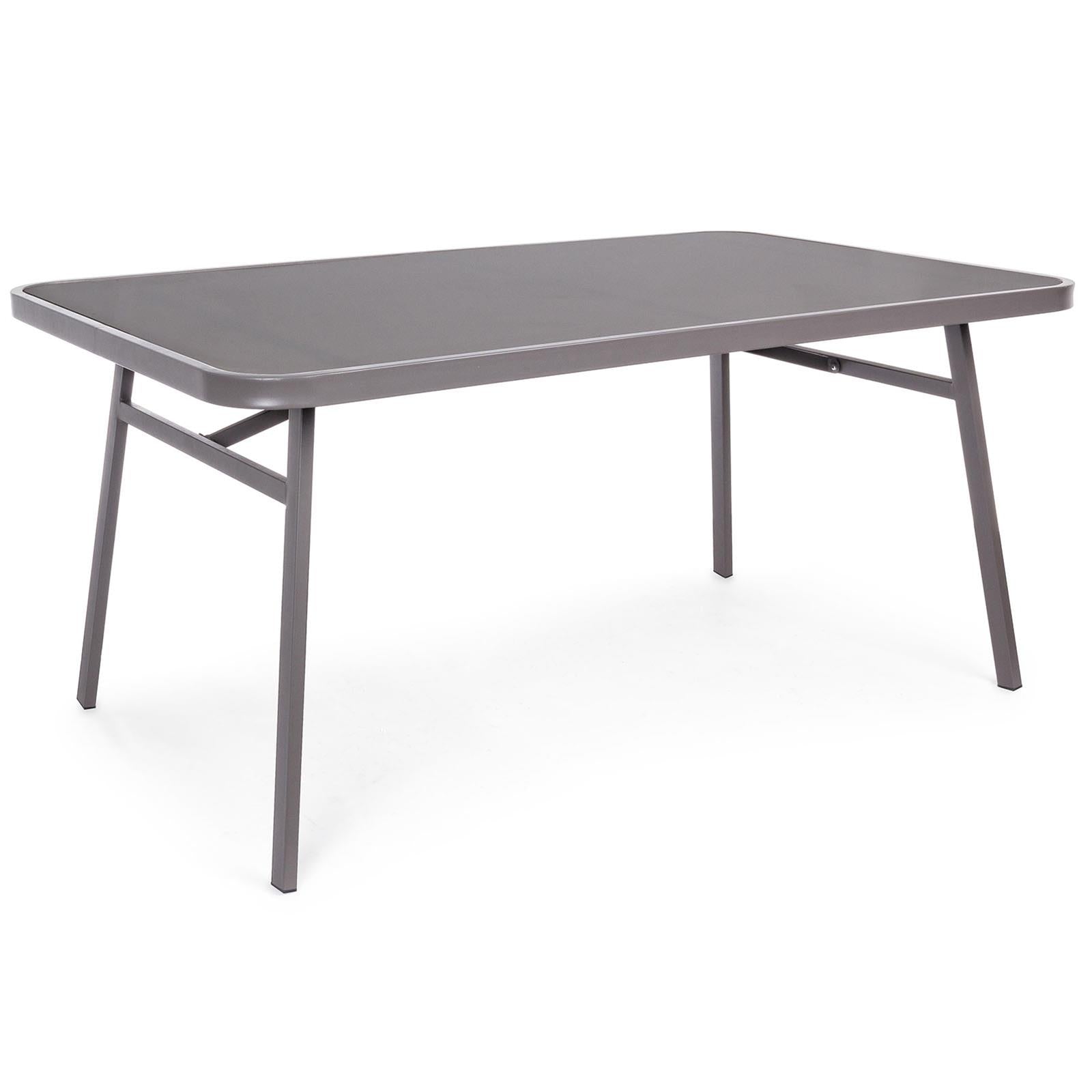 TAVOLO WIN TORTORA 150 X 95 PIANO IN VETRO TEMPERATO DA da esterno e giardino VERANDA