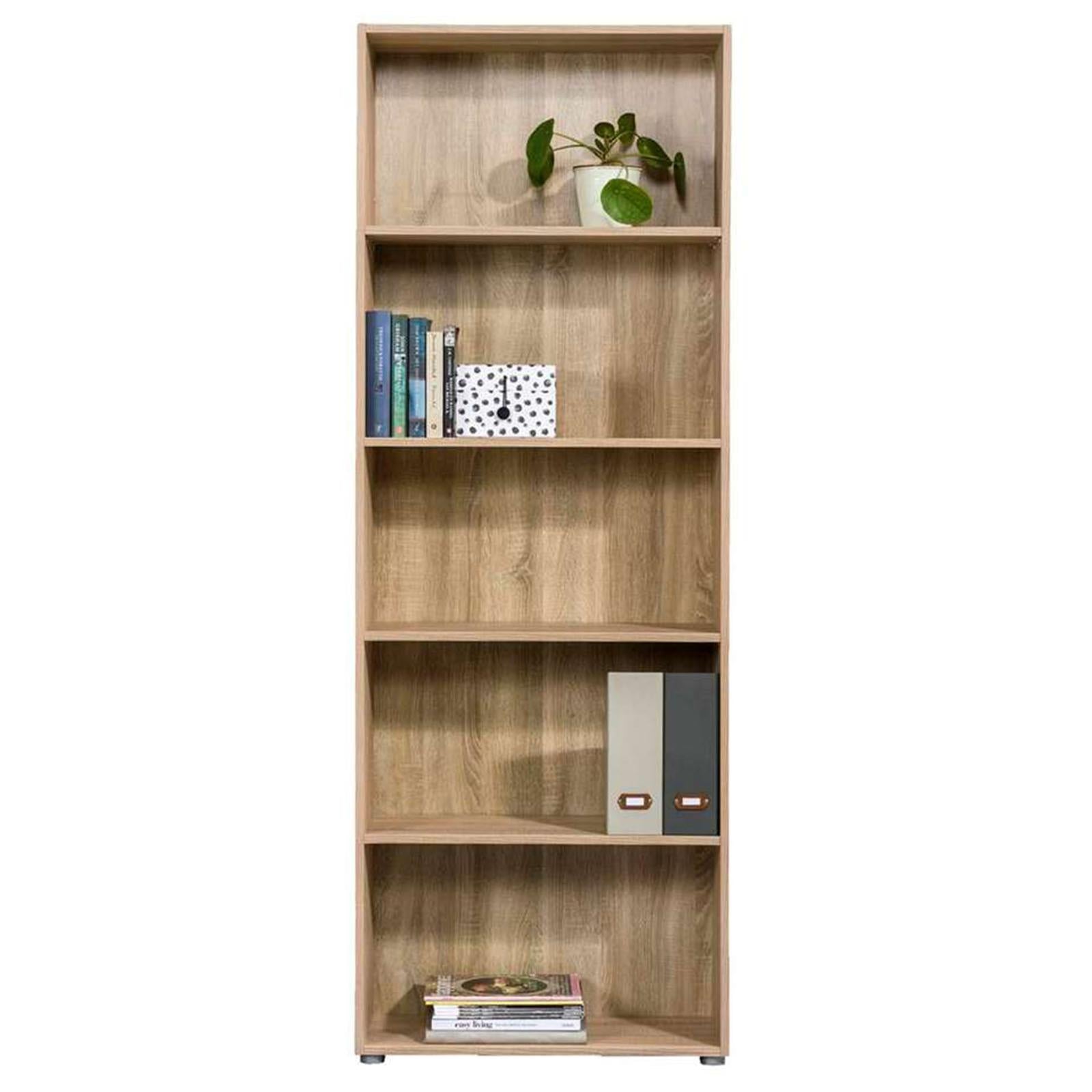 LIBRERIA 5 RIPIANI IN LEGNO ROVERE LIBRERIE DA UFFICIO ARREDAMENTO INTERNO H 197 CM