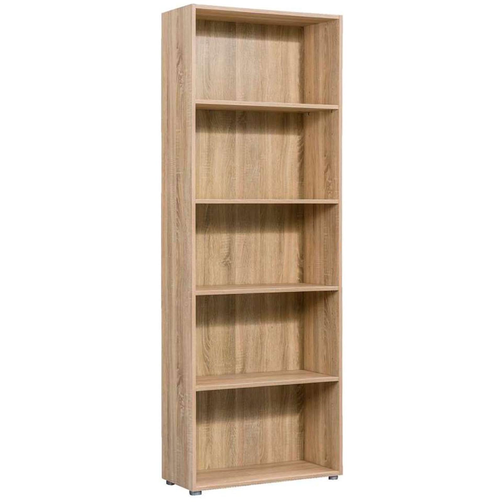 LIBRERIA 5 RIPIANI IN LEGNO ROVERE LIBRERIE DA UFFICIO ARREDAMENTO INTERNO H 197 CM