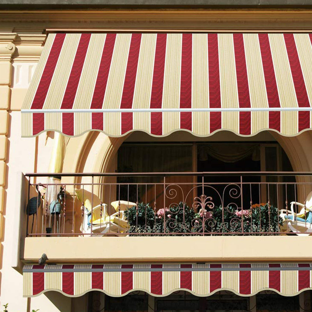 TENDA DA SOLE AVVOLGIBILE A CADUTA CON BRACCIA 3 X 2 H BEIGE E BORDEAUX