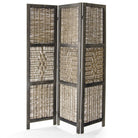 PARAVENTO SEPARÈ 3 PANNELLI NORMA IN LEGNO INTRECCIO RATTAN 132 X 170 CM DIVISORIO VINTAGE