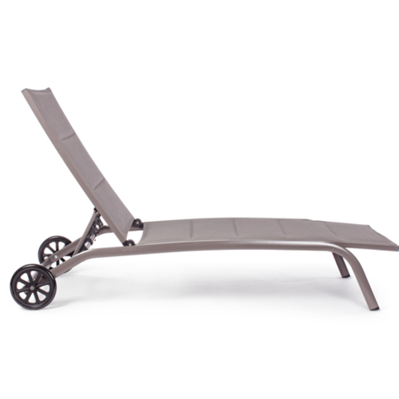 Lettino Cleo In Alluminio Con Ruote E Schienale Regolabile - Decor Space - Antracite Per Giardino