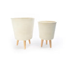 PZ 2 PORTAVASI VASI VASO CACHEPOT CON GAMBE IN LEGNO DA GIARDINO ESTERNO DECORAZIONE