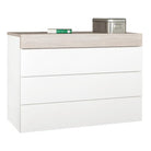 COMODINO GELOSIA CASSETTIERA CON 4 CASSETTI LACCATO BIANCO LUCIDO E GESSATO H 85 CM