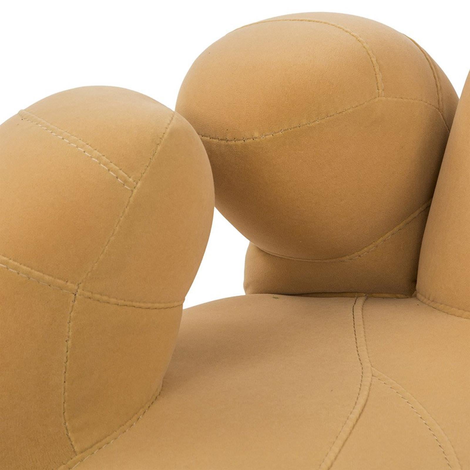 POLTRONA IMBOTTITA HAND BEIGE PER SOGGIORNO BAGNO CAMERA DA LETTO UFFICIO IN MICROFIBRA