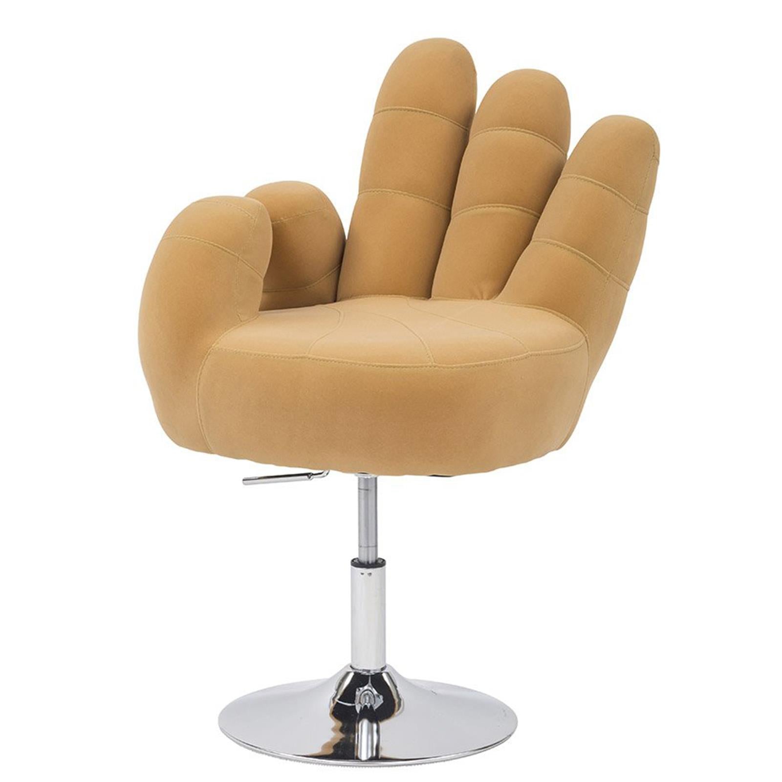 POLTRONA IMBOTTITA HAND BEIGE PER SOGGIORNO BAGNO CAMERA DA LETTO UFFICIO IN MICROFIBRA