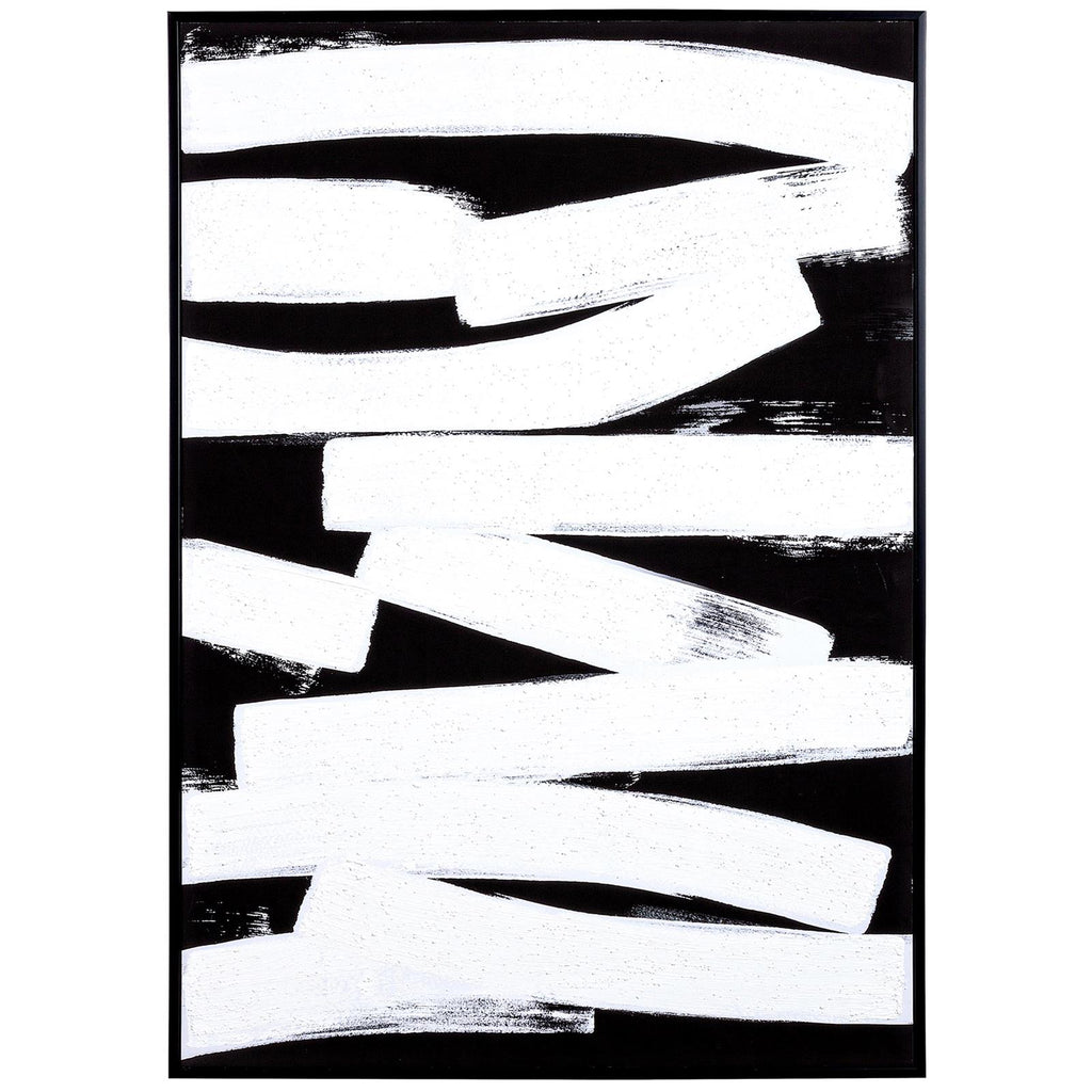QUADRO MODERNO OLIO SU TELA DIPINTO A MANO BIANCO E NERO 72 X 102 CM MINIMALISTA BOLD