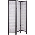 PARAVENTO SEPARÈ 3 PANNELLI TRIANGLE NERO SHABBY IN LEGNO 120 X 170 CM DIVISORIO