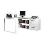 SCRIVANIA ANGOLARE CON CASSETTIERA BIANCO LACCATO DA UFFICIO 170 CM