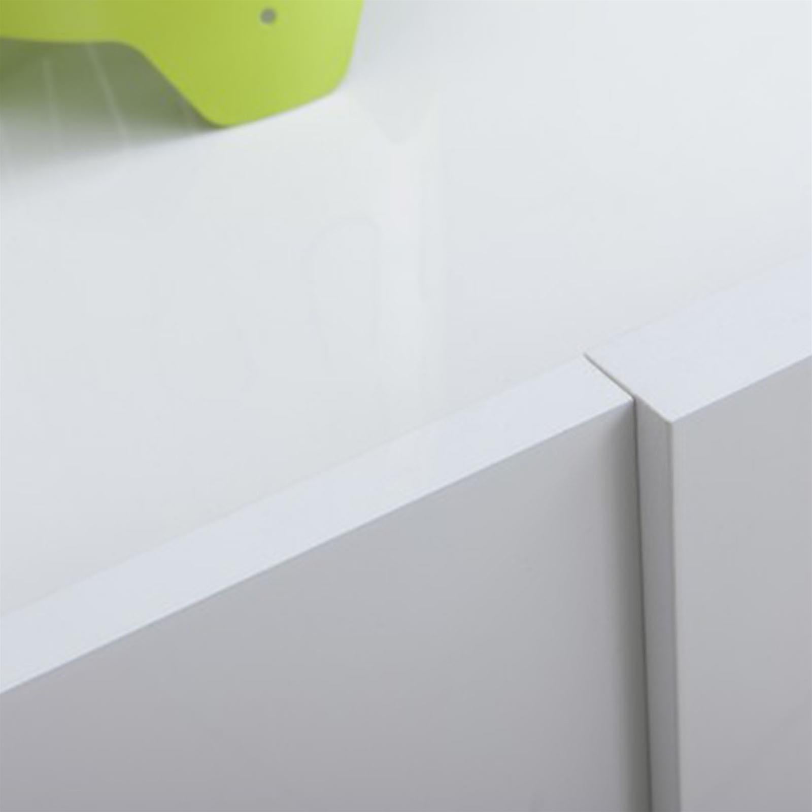 CASSETTIERA CON 6 CASSETTI LACCATO BIANCO LUCIDO CON GUIDE IN METALLO H 82 CM