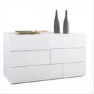 CASSETTIERA CON 6 CASSETTI LACCATO BIANCO LUCIDO CON GUIDE IN METALLO H 82 CM