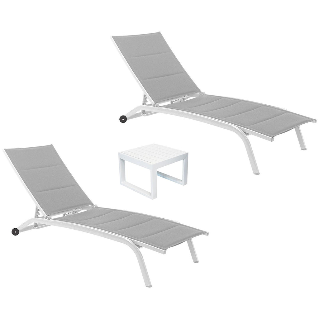 TAVOLINO CUBA IN ALLUMINIO PER GIARDINO E PISCINA BIANCO 45X45 LETTINO ITACA