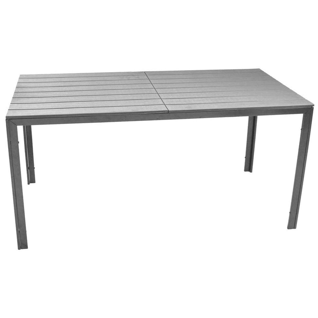 TAVOLO TENERIFE RETTANGOLARE EFFETTO LEGNO NERO 156 X 78 CM DA GIARDINO
