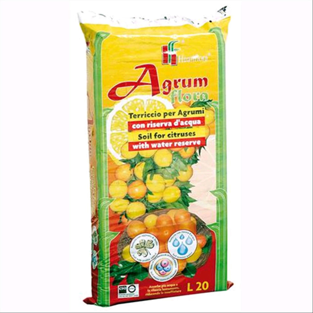 Terriccio con riserva d'acqua per agrumi e piante mediterranee lt 20