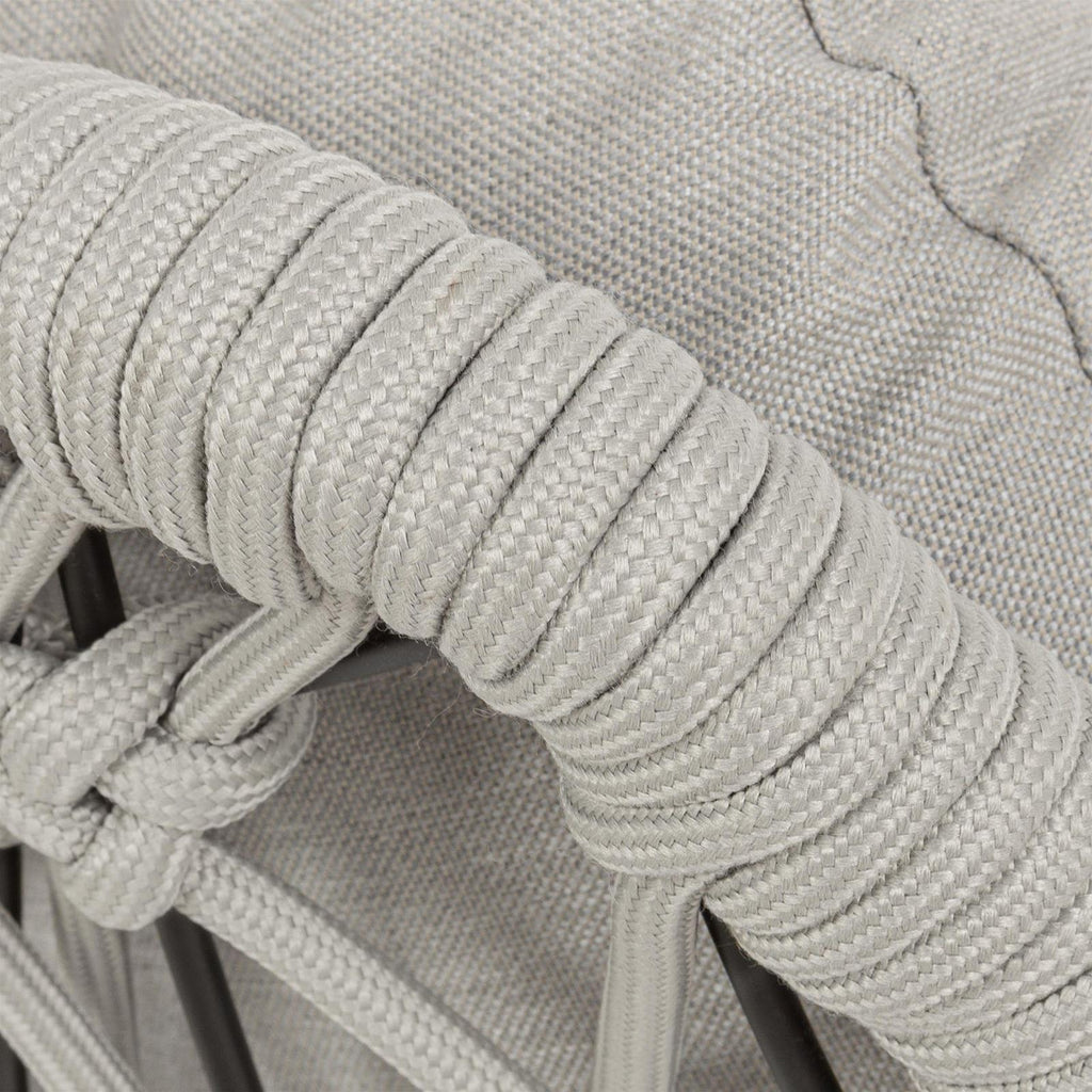 Poltrona sedia a dondolo sospesa da esterno in corda con cuscino kelly