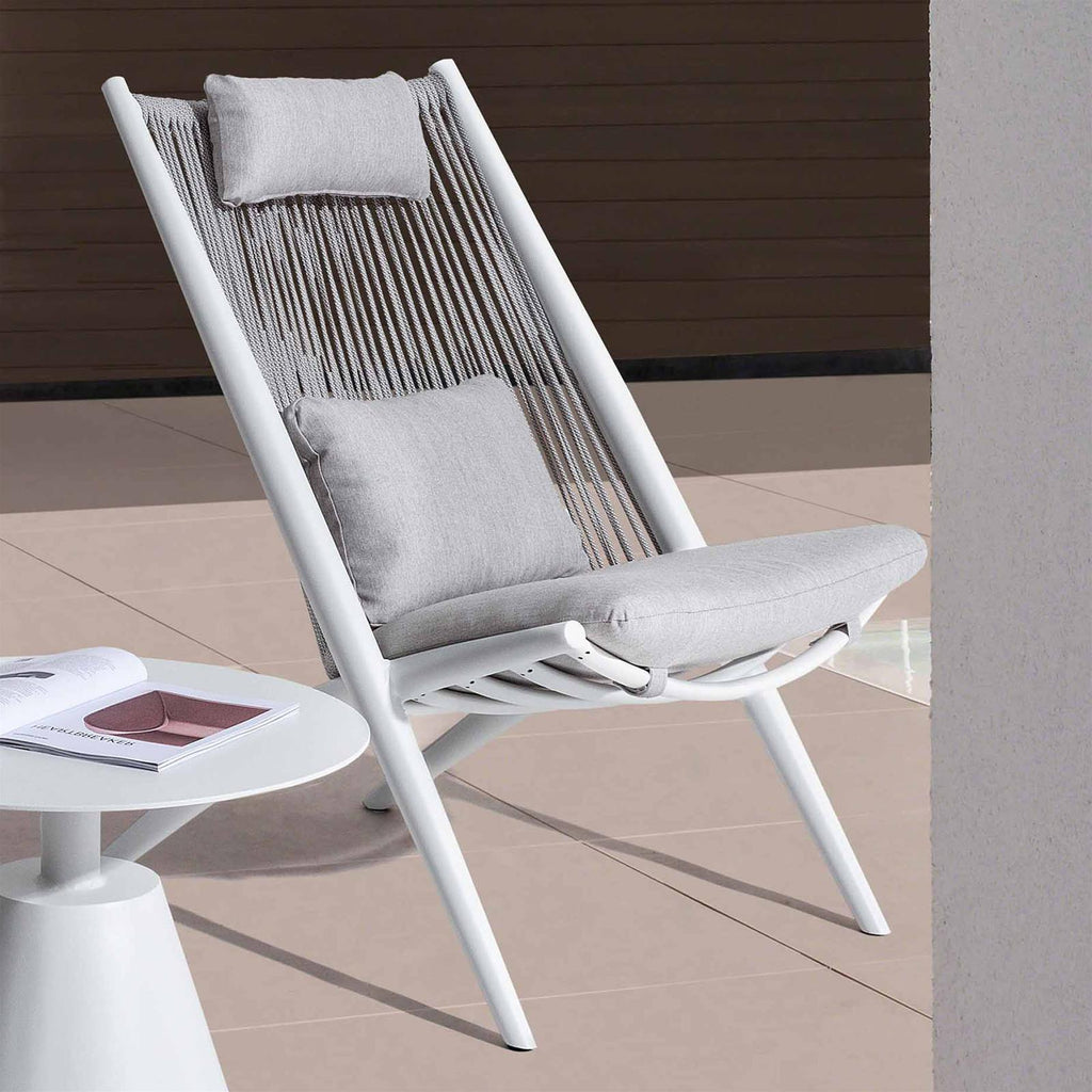Tavolino aloha bianco per caffe da esterno e giardino ø 50 in alluminio