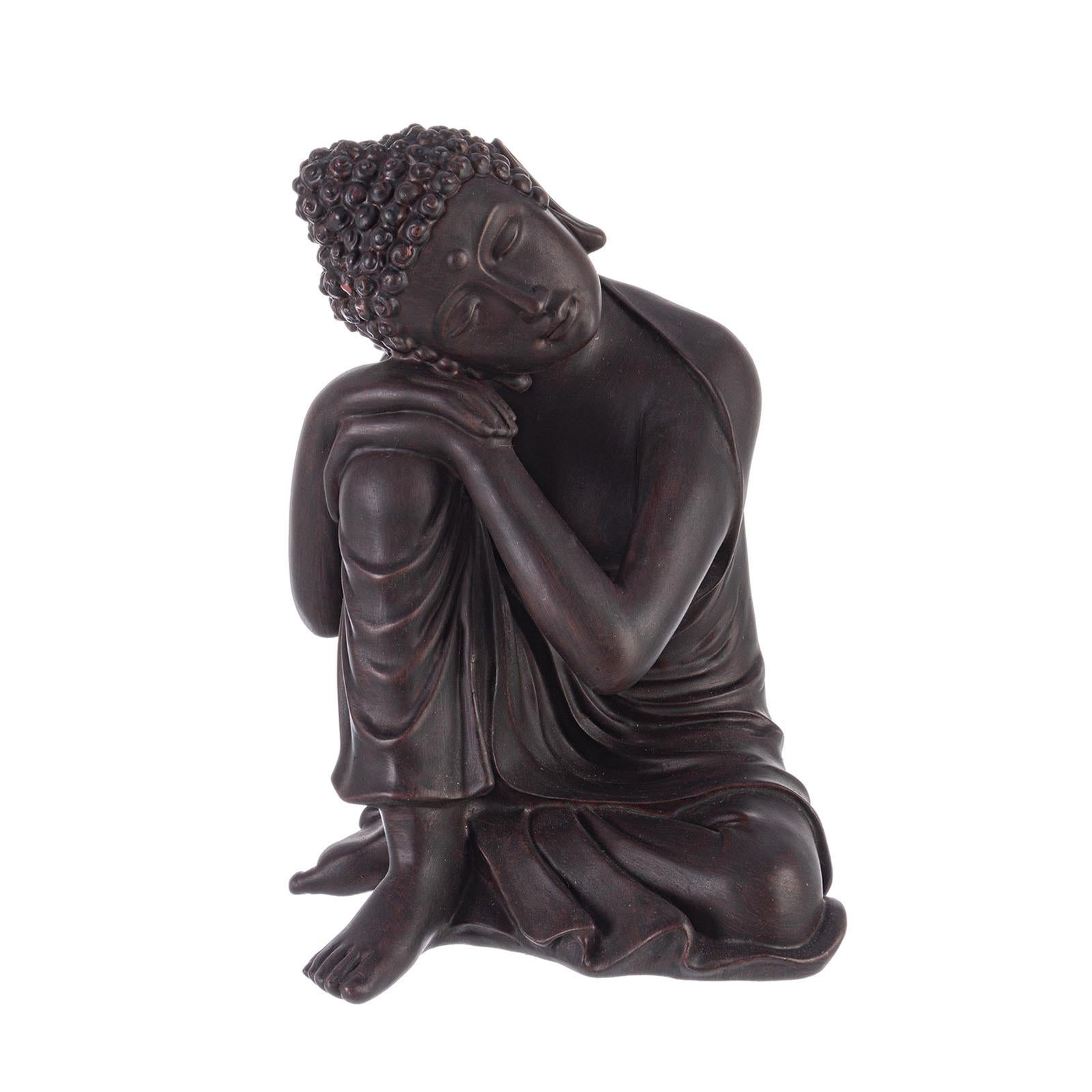 Buddha dormiente, decorazione in poliresina da giardino h 31 cm