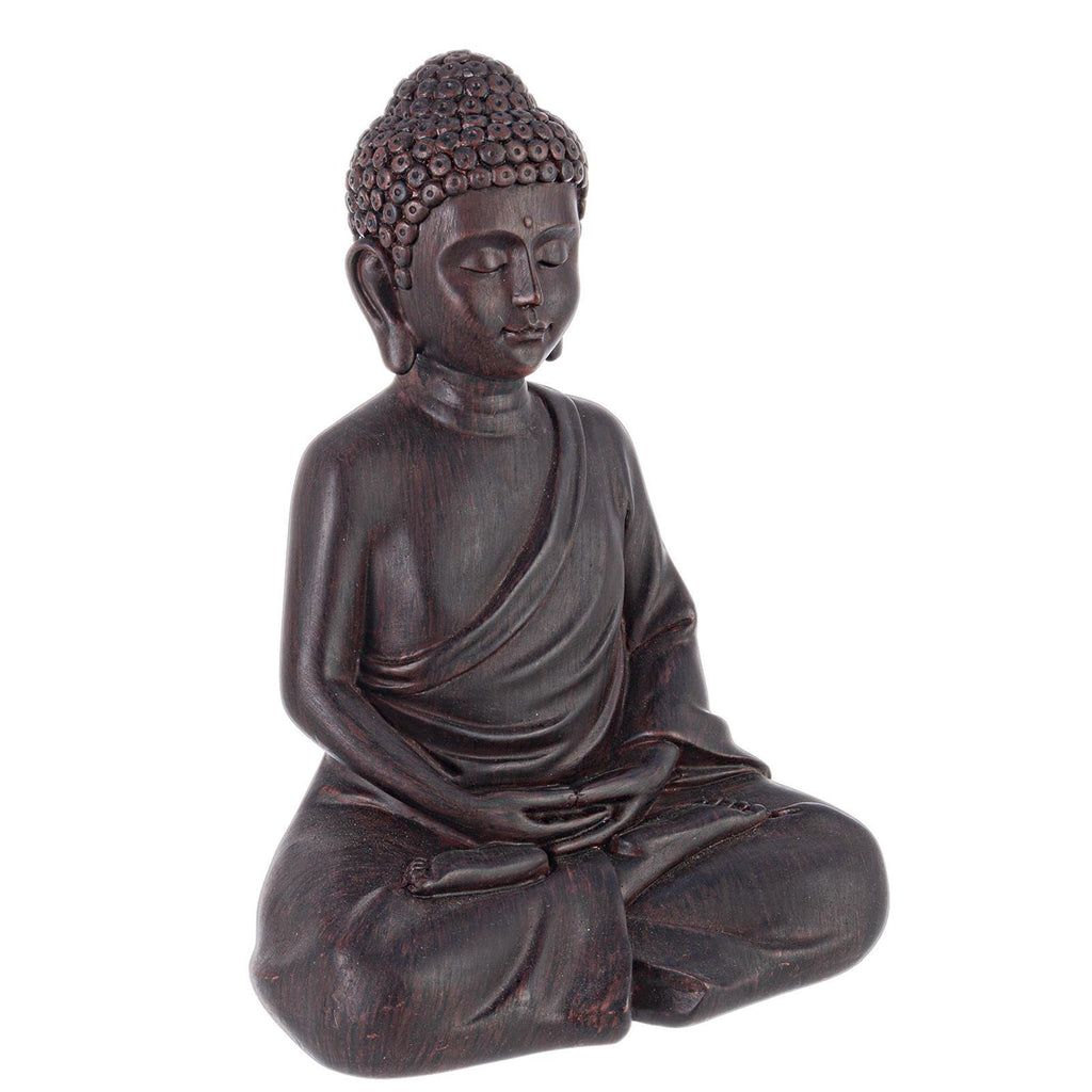 Buddha seduto, decorazione in poliresina da giardino h 26 cm