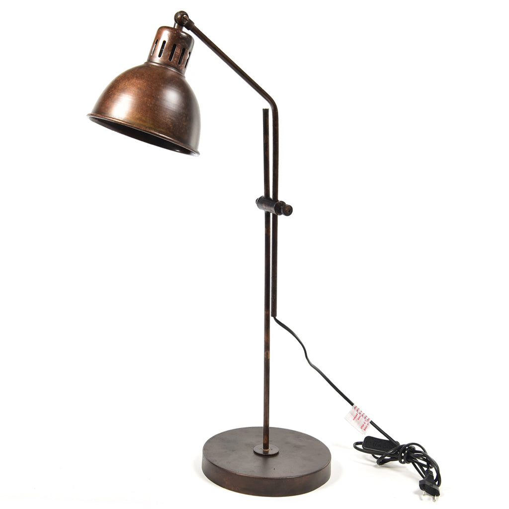 Lampada da scrivania Vintage in metallo antichizzato h 70 cm –