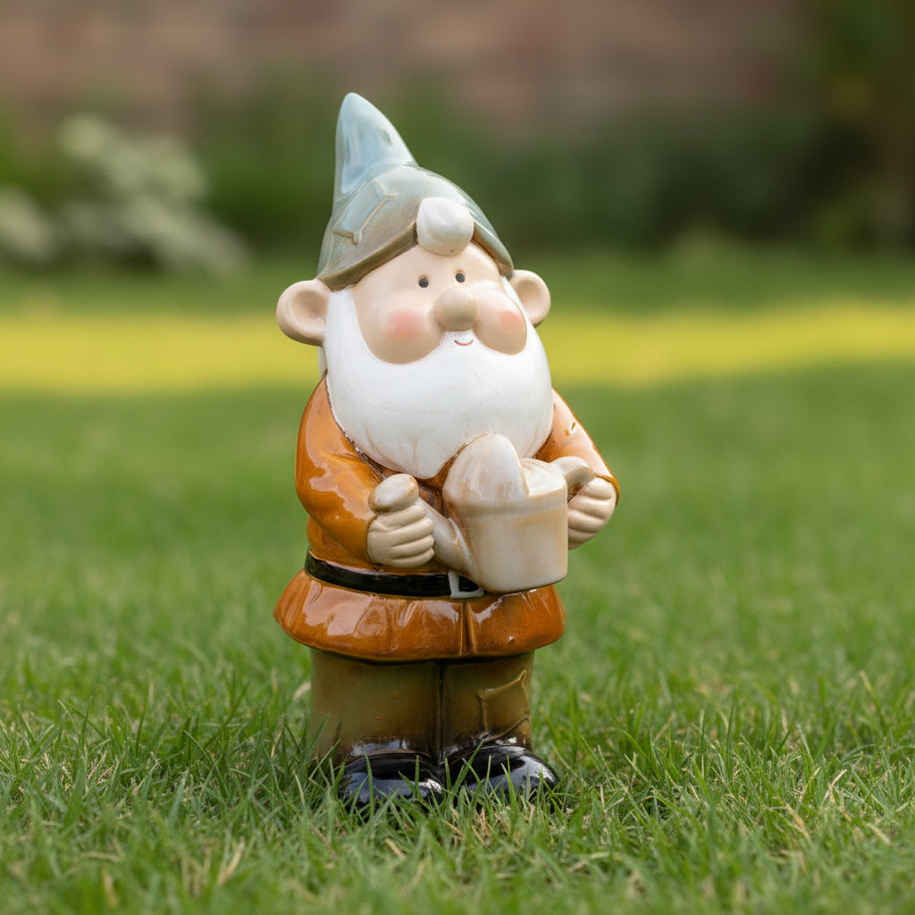 Gnomo Da Giardino, Con Lanterna, Statua Resistente A Intemperie E Gelo Hxlxp 15x7 5x10 5 Cm Nano Colorato Relaxdays 88339603 - 5