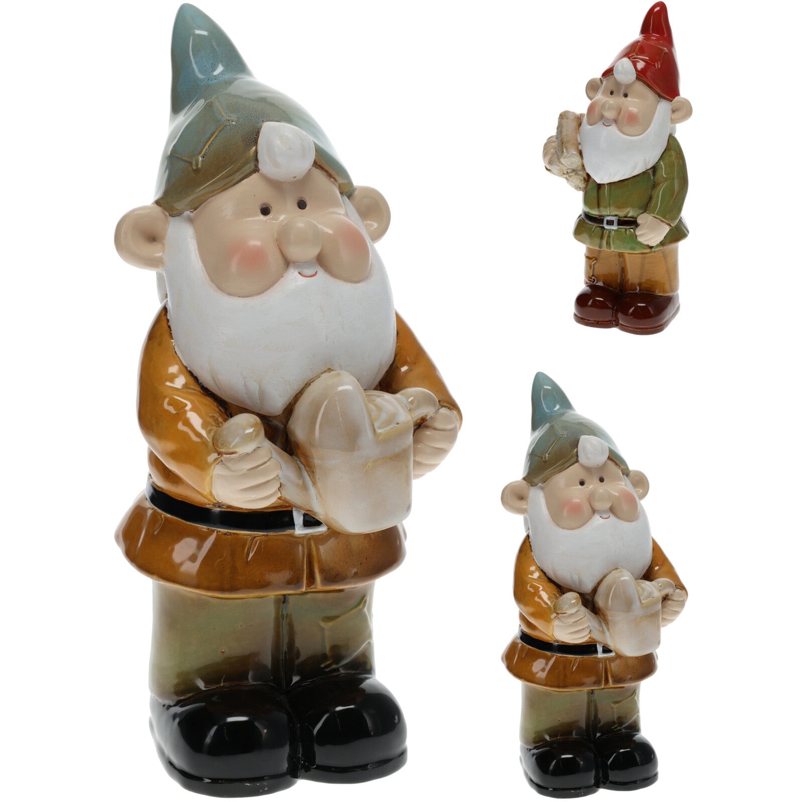Gnomo Da Giardino In Ceramica Alto 40 Cm – Decor Space, Con Papera, Resistente Per Esterno