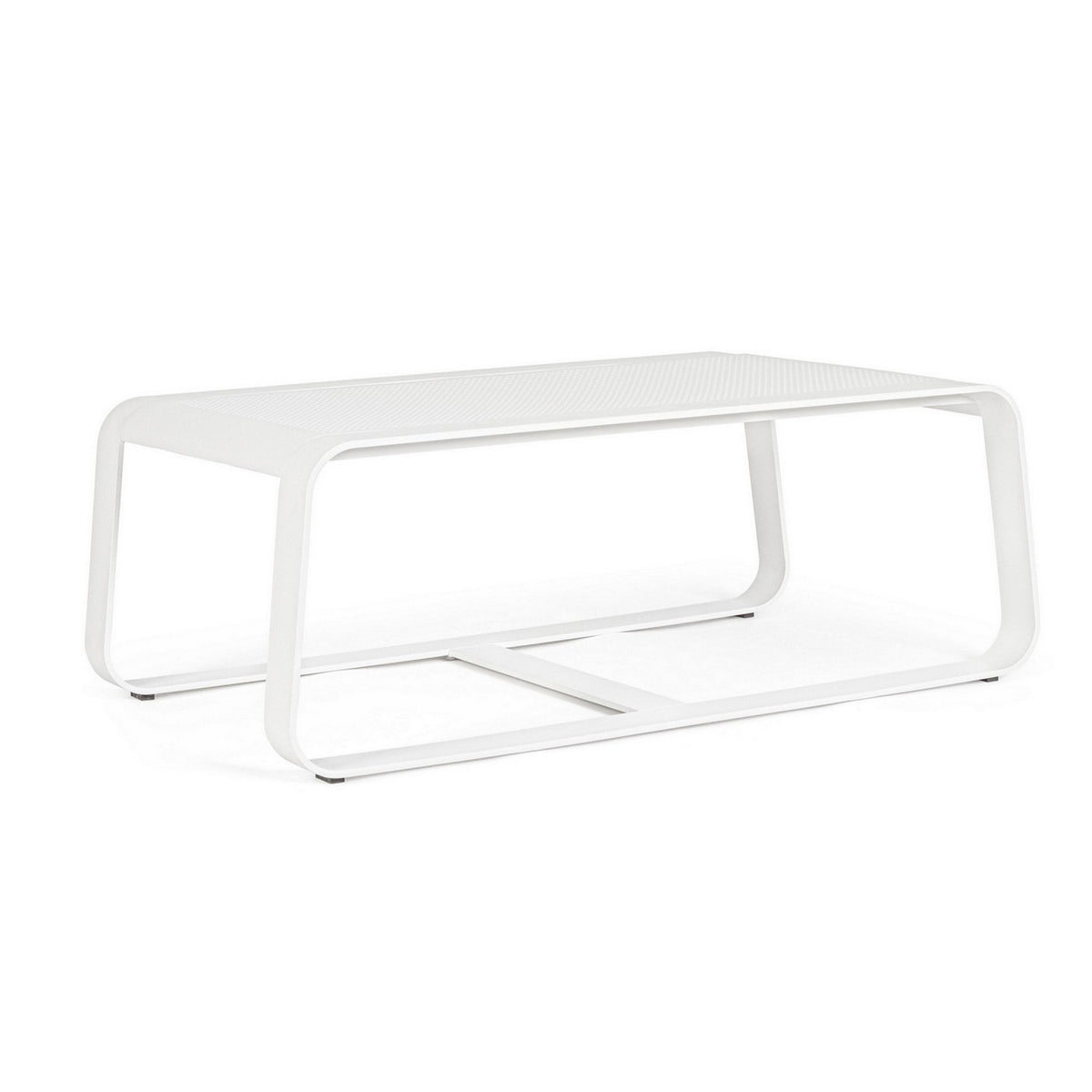 Tavolino Da Caffè Ibiza Per Esterno – 45x45x32 Cm, In Alluminio Verniciato, Colore Tortora, Resistente Alle Intemperie