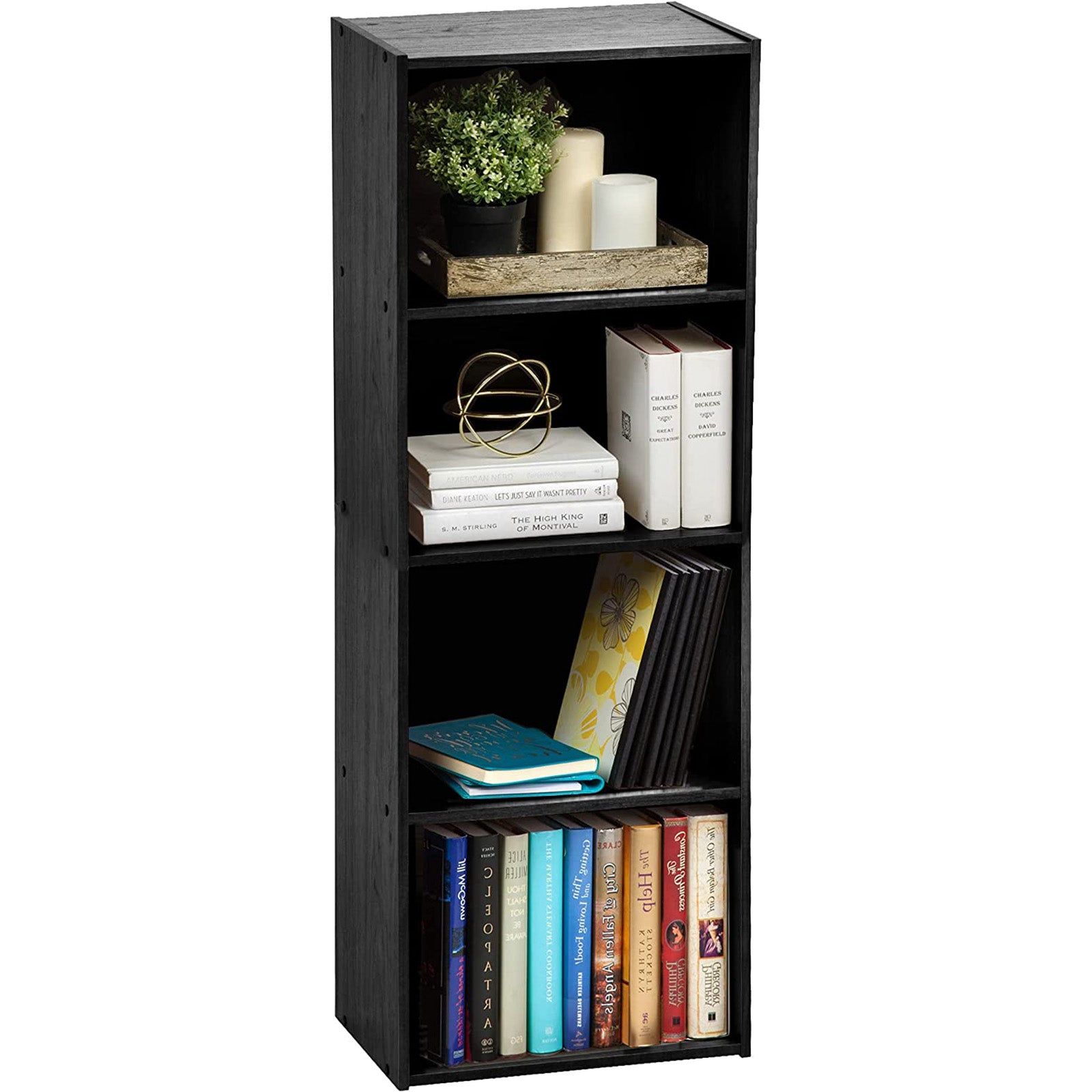 Libreria a colonna da terra in legno naturale o nero Zia Bice